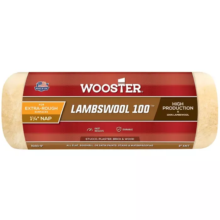 24‐Pack of 9” x 1‐1/4” Nap Wooster R293 Lambswool 100 Professional Roller Cover
